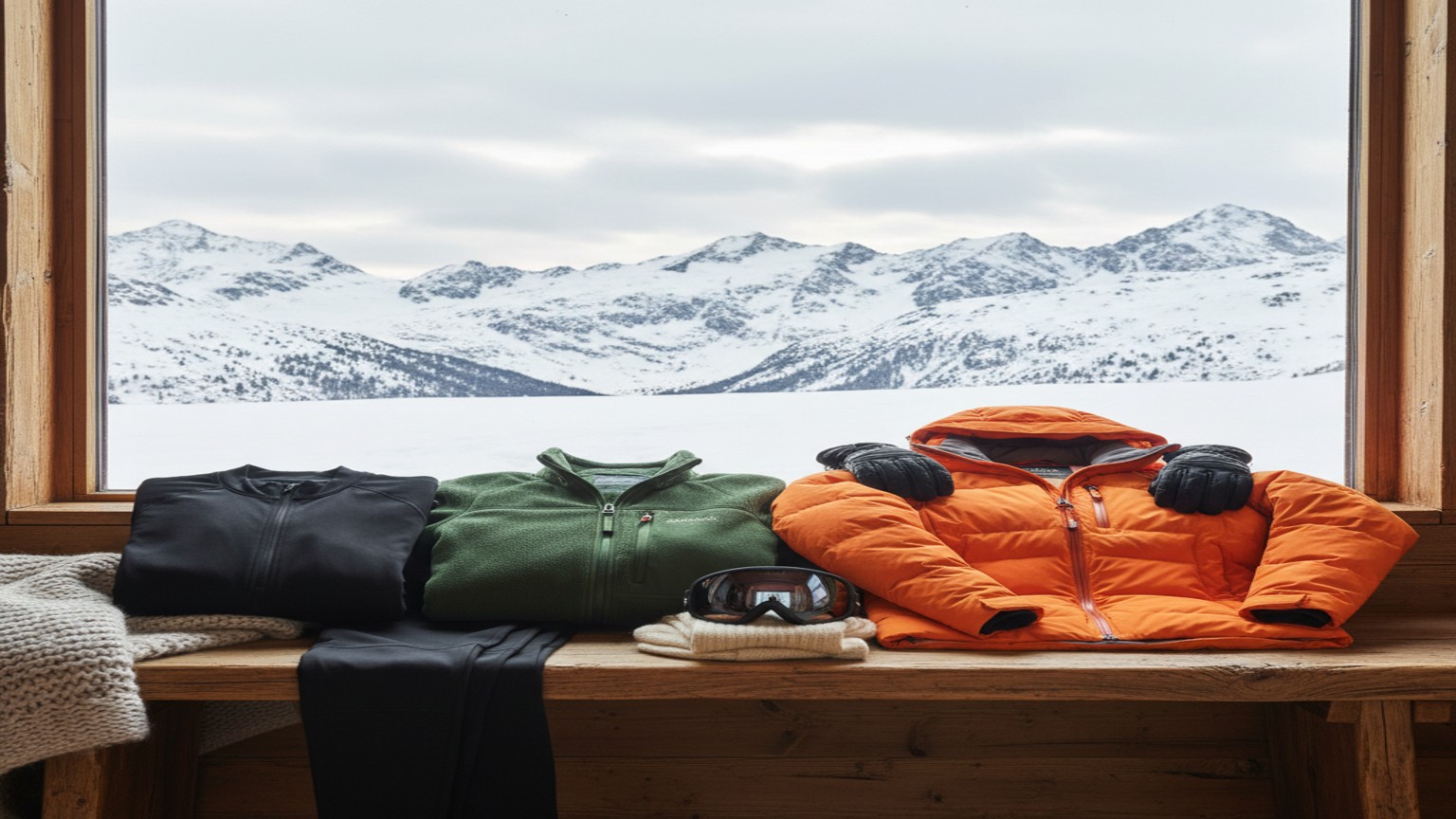 A skier dressed in layered winter clothing on the mountain